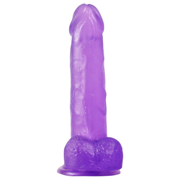 Lovetoy - δονητής με βεντούζα - 20cm - μωβ - jelly dildo
