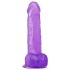 Lovetoy - δονητής με βεντούζα - 20cm - μωβ - jelly dildo