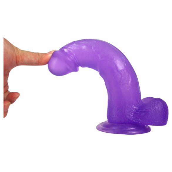 Lovetoy - δονητής με βεντούζα - 20cm - μωβ - jelly dildo