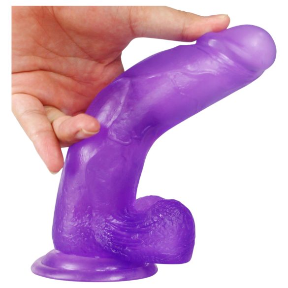 Lovetoy - δονητής με βεντούζα - 20cm - μωβ - jelly dildo