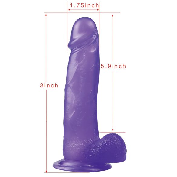 Lovetoy - δονητής με βεντούζα - 20cm - μωβ - jelly dildo