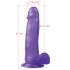 Lovetoy - δονητής με βεντούζα - 20cm - μωβ - jelly dildo
