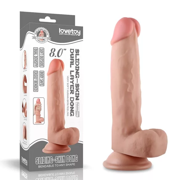 Lovetoy - δονητής διπλής στρώσης - 21εκ - φυσικό χρώμα