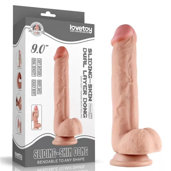Lovetoy - δονητής διπλής στρώσης - 23cm - φυσικό χρώμα