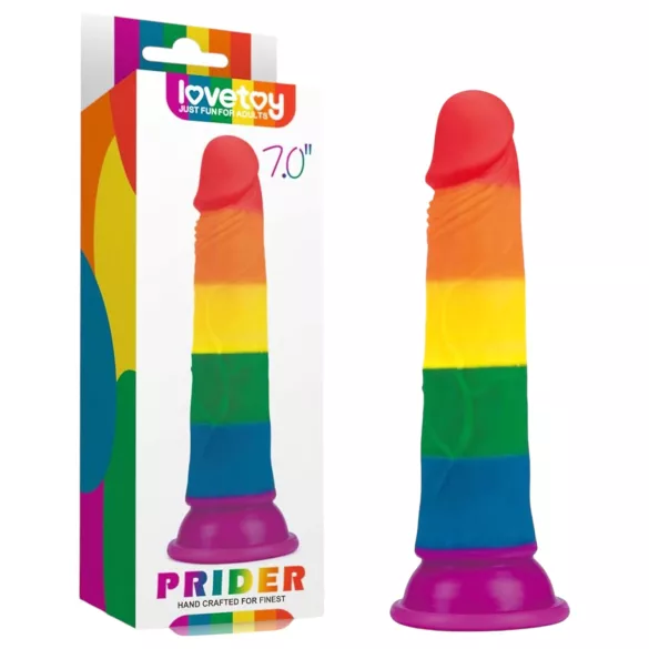 Lovetoy Prider - ρεαλιστικό ομοίωμα πέους - 19εκ - ουράνιο τόξο