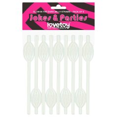   Lovetoy - καλαμάκι με αιδοίο που φωσφορίζει - λευκό