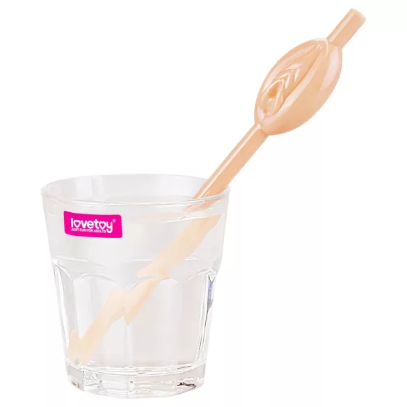 Lovetoy - καλαμάκι με αιδοίο - φυσικό χρώμα