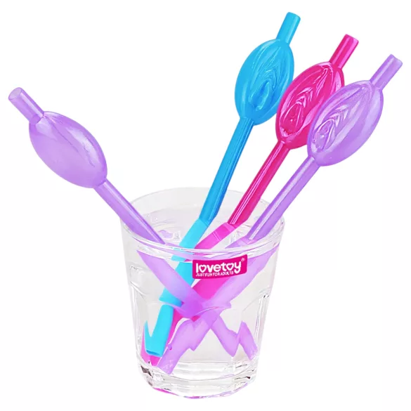 Lovetoy - καλαμάκι σε σχήμα αιδοίου - ροζ μπλε μωβ