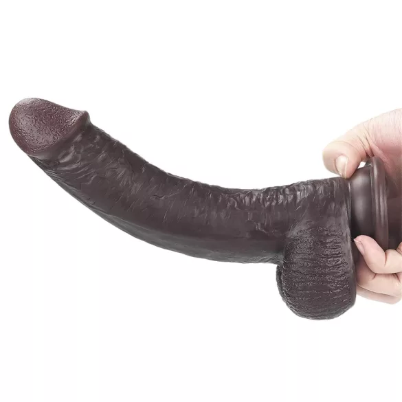 Lovetoy Sliding-Skin - δονητής διπλής στρώσης - 23cm - καφέ