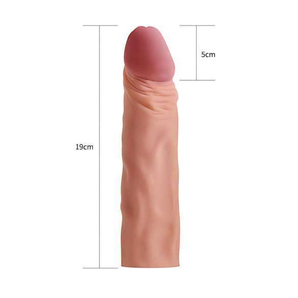 Lovetoy Pleasure X-tender - προέκταση πέους - 19cm - φυσικό χρώμα