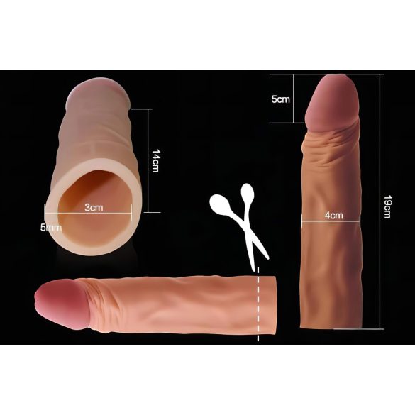 Lovetoy Pleasure X-tender - προέκταση πέους - 19cm - φυσικό χρώμα