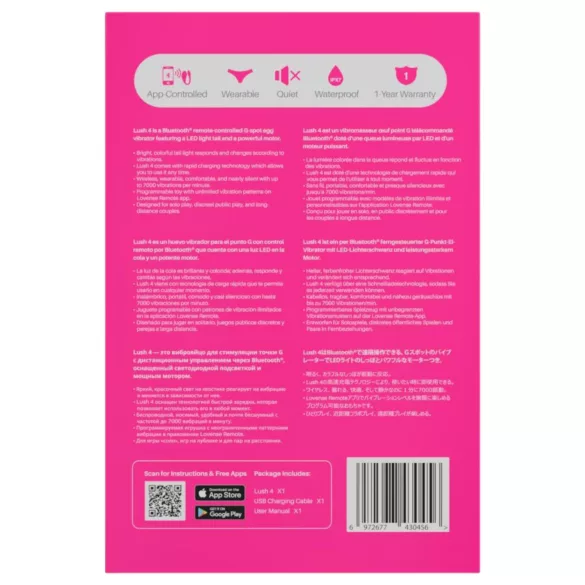 LOVENSE Lush 4 - έξυπνο δονητικό αυγό (ροζ)