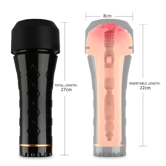 Tracy's Dog - ανδρικό αυνανιστήρι ρεαλιστικό αιδοίο σιλικόνη μαύρο-φυσικό