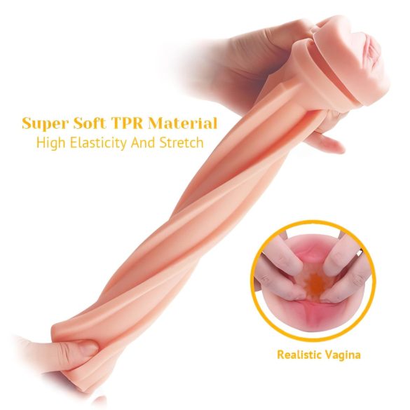 Tracy's Dog - ανδρικό αυνανιστήρι ρεαλιστικό αιδοίο σιλικόνη μαύρο-φυσικό