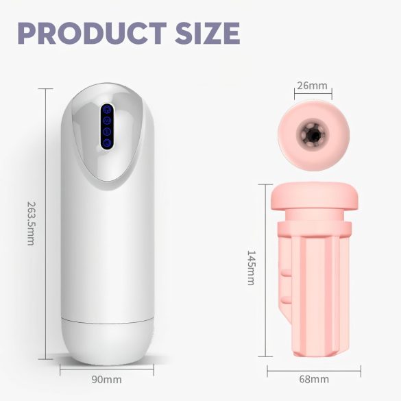 Leopard - ανδρικός αυτόματος δονητής με κίνηση πάνω-κάτω - λευκό