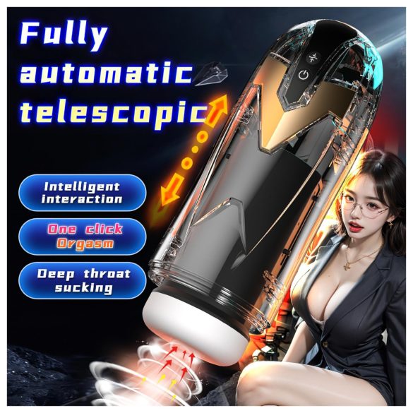 Leopard - ανδρικός δονητής ώθησης - μαύρο