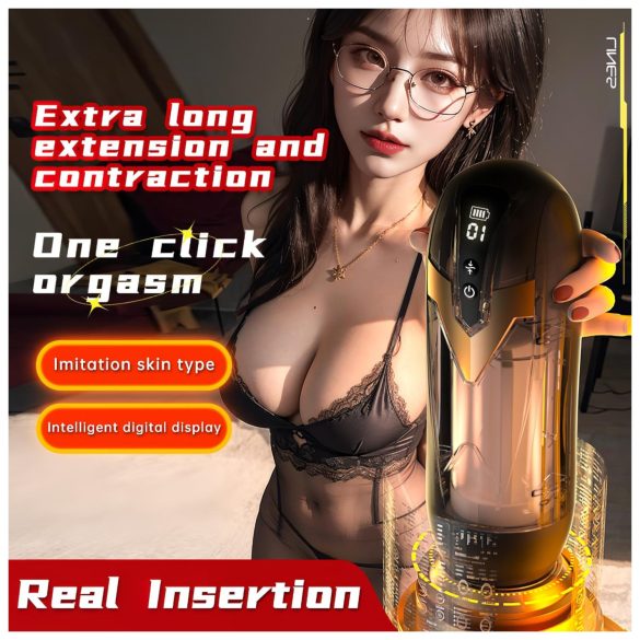 Leopard - ανδρικός δονητής ώθησης - μαύρο