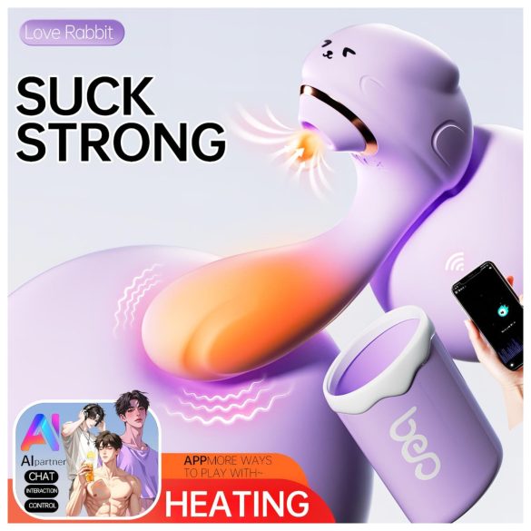 Leopard - δονητής αναρρόφησης και δόνησης - μοβ