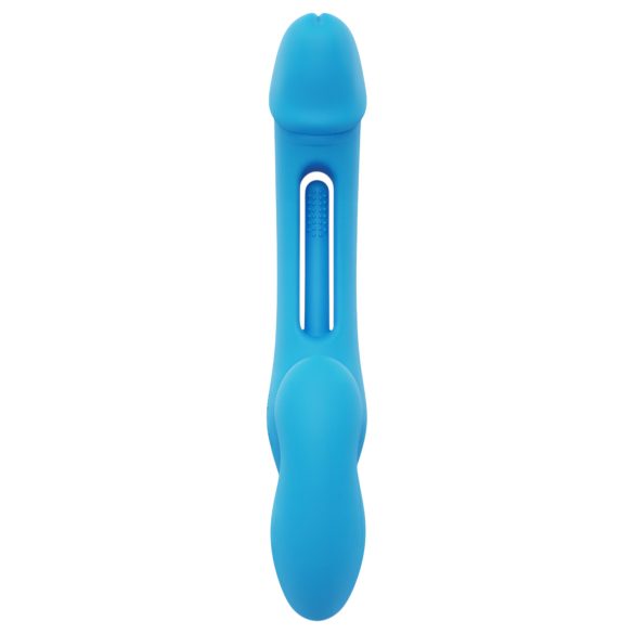 Honey Play Box - δονητής strap-on με γλώσσα, Bluetooth - σιλικόνη μπλε