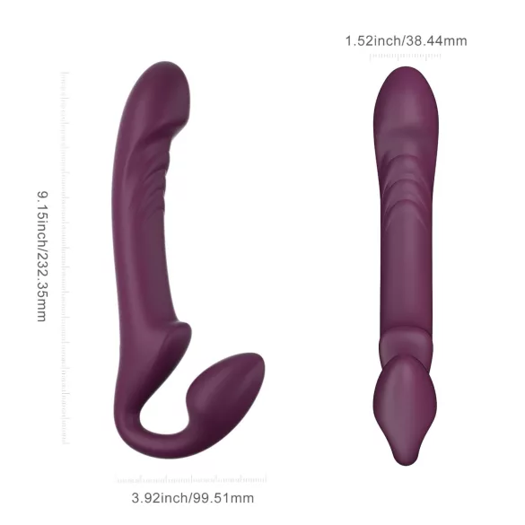 Honey Play Box Bliss - δονητής strap-on με περιστρεφόμενες χάντρες - μωβ