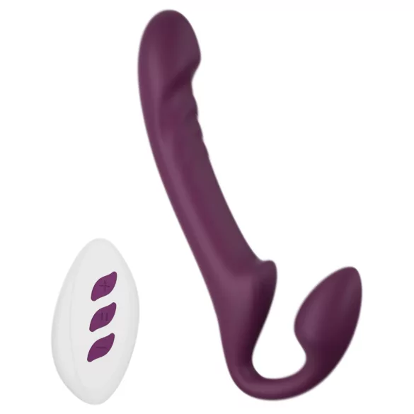 Honey Play Box Bliss - δονητής strap-on με περιστρεφόμενες χάντρες - μωβ