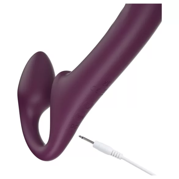 Honey Play Box Bliss - δονητής strap-on με περιστρεφόμενες χάντρες - μωβ