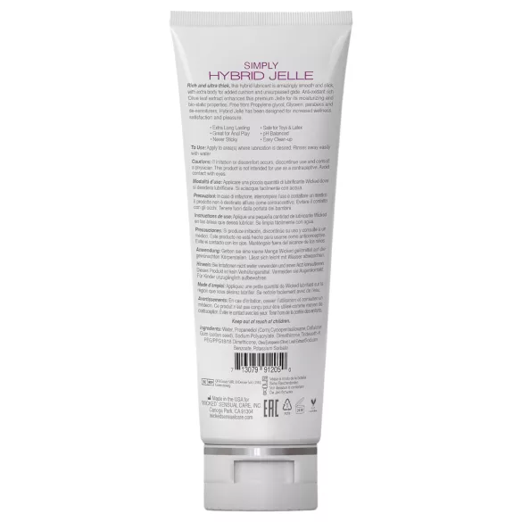 Wicked Simply Hybrid Jelle - λιπαντικό υβριδικής βάσης - 120ml