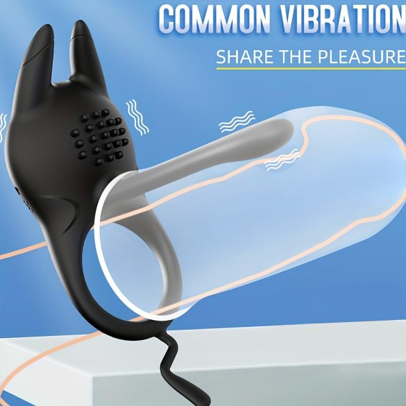 AlvUp - δαχτυλίδι πέους δονητής με δονητή κλειτορίδας - μαύρο