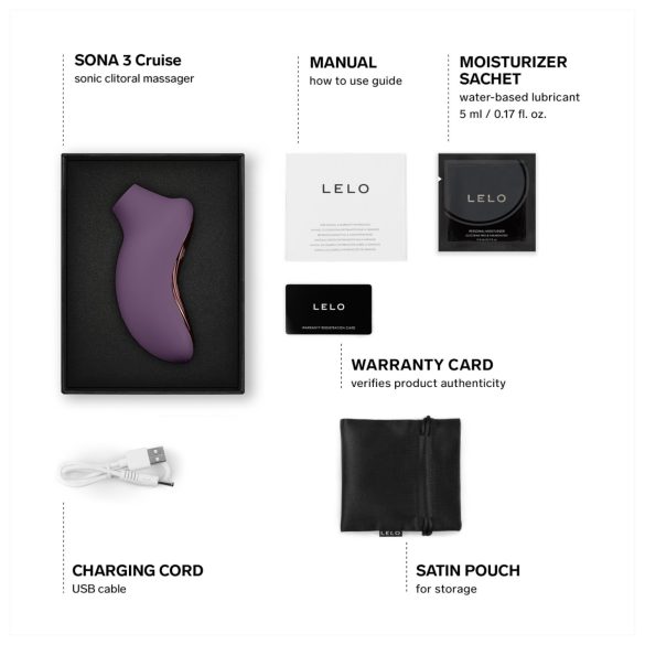 LELO Sona 3 Cruise - κλειτοριδικός διεγέρτης με δόνηση ήχου - μοβ