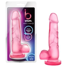   B Yours Sweet N Hard 4 - ρεαλιστικό dildo με όρχεις - 18cm ροζ