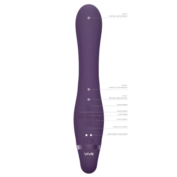 Vive Suki - strap-on δονητής χωρίς ζώνη - μωβ