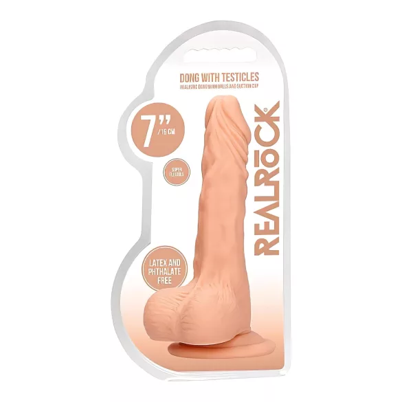 RealRock - ρεαλιστικό δονητής με όρχεις - 17cm - φυσικό χρώμα