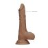 Ρεαλιστικό Ομοίωμα RealRock 8" με Όρχεις (20cm) - Σκούρο Φυσικό Χρώμα