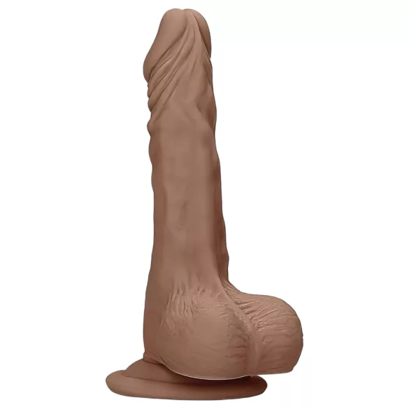 RealRock - δονητής ομοίωμα με όρχεις - ρεαλιστικός 25cm σκούρο φυσικό