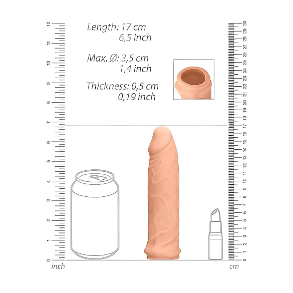 RealRock - προέκταση πέους - 17cm - φυσικό