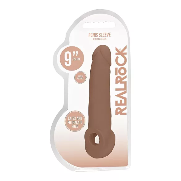 RealRock - προέκταση πέους - 21,5cm - σκούρο φυσικό