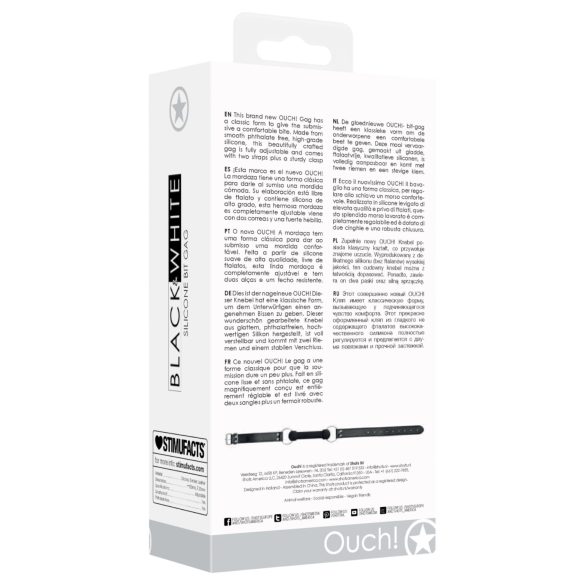 Ouch! - σαδομαζοχιστική μπάλα στόματος οστού - σιλικόνη μαύρο