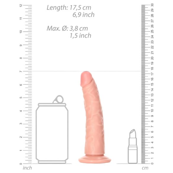 RealRock Slim - ρεαλιστικό dildo - 15,5cm - φυσικό χρώμα