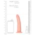 RealRock Slim - ρεαλιστικό dildo - 15,5cm - φυσικό χρώμα