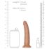 Ρεαλιστικό Δονητής RealRock Slim 15,5cm (Σκούρο Φυσικό)