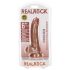 RealRock - Δονητής με βεντούζα και όρχεις - 15,5 εκ (Σκούρο Φυσικό)
