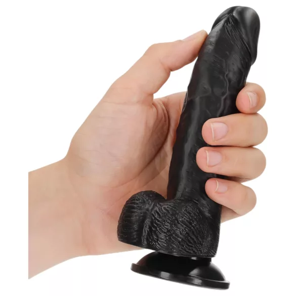 RealRock - ρεαλιστικό δονητή με βεντούζα - 15,5cm μαύρο