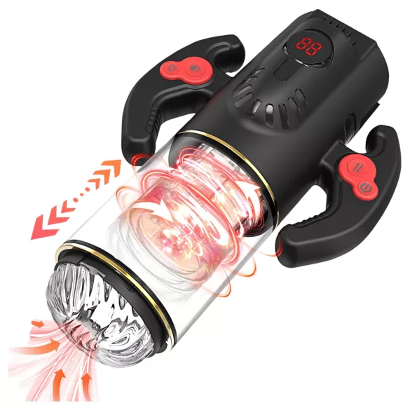 AlvUp - ανδρικός αυνανιστής με περιστροφή και ώθηση - μαύρο