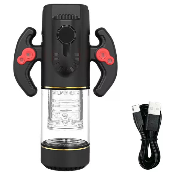 AlvUp - ανδρικός αυνανιστής με περιστροφή και ώθηση - μαύρο