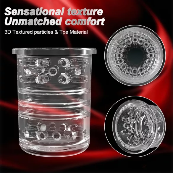 AlvUp - ανδρικός αυνανιστής με περιστροφή και ώθηση - μαύρο