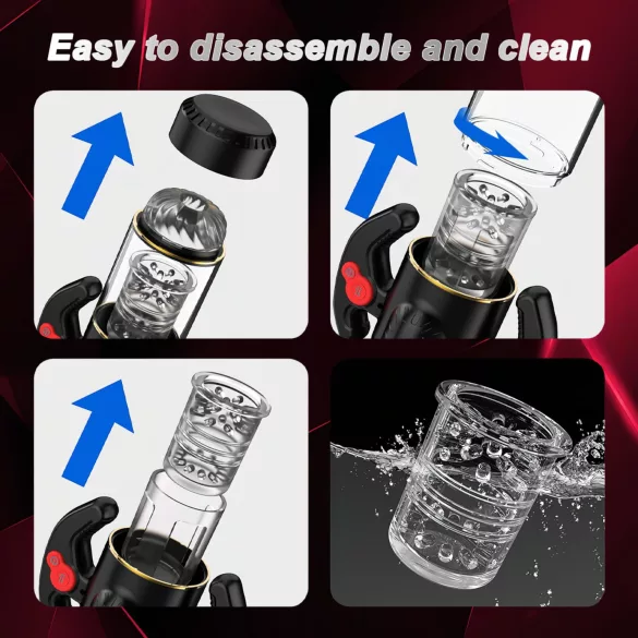 AlvUp - ανδρικός αυνανιστής με περιστροφή και ώθηση - μαύρο