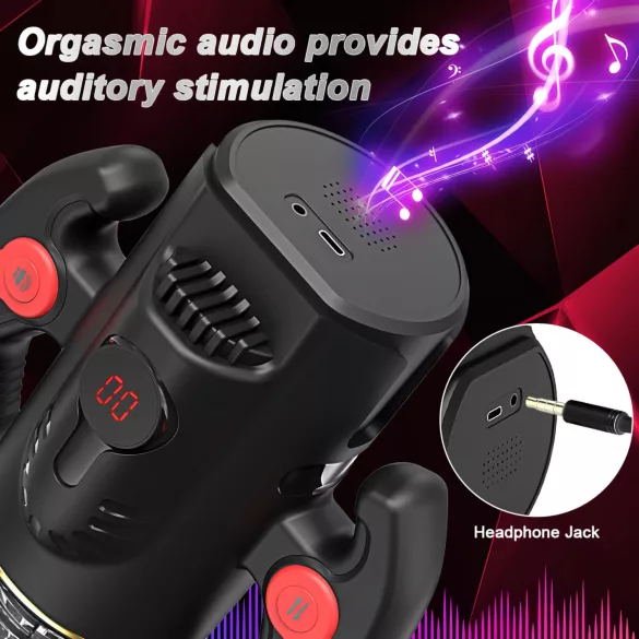 AlvUp - ανδρικός αυνανιστής με περιστροφή και ώθηση - μαύρο