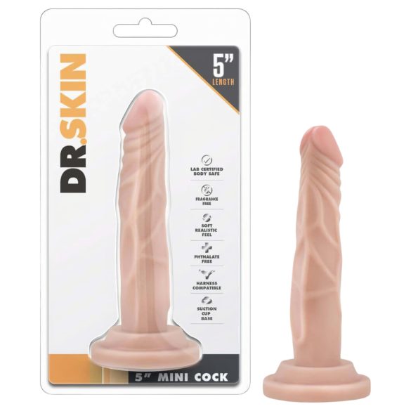 Dr. Skin 5 - Ρεαλιστικό δονητής με βεντούζα - Φυσικό (14,5 εκ)
