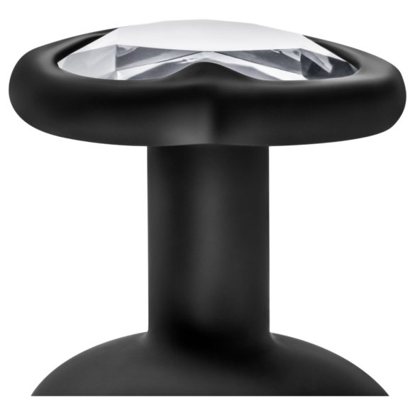 Temptasia - βύσμα πρωκτού με διαμάντι σε σχήμα καρδιάς - μικρό - μαύρο