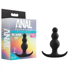   Anal Adventures Platinum - πρωκτικό βύσμα με μαργαριτάρια - μαύρο
